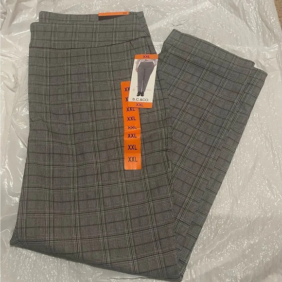 S.C & CO ladies tummy control pull-on pants 1 Blue 1 Black & White XXL - Picture 4 of 14